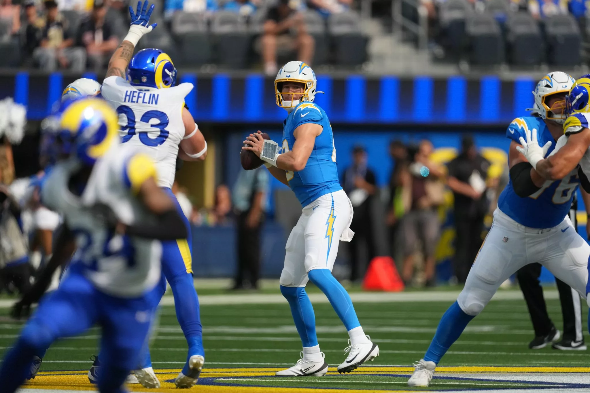 Justin Herbert looks for a good Showing against the Chiefs tonight.