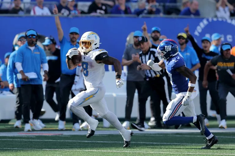 Omarion Hampton looks to lead the Chargers over the Commanders