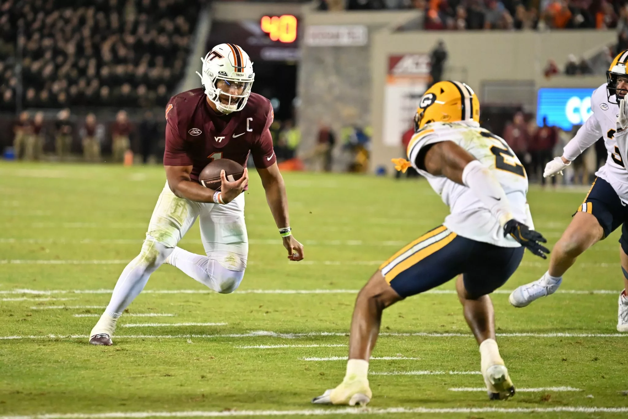 Kyron Drones looks to lead the Hokies over the Cardinals