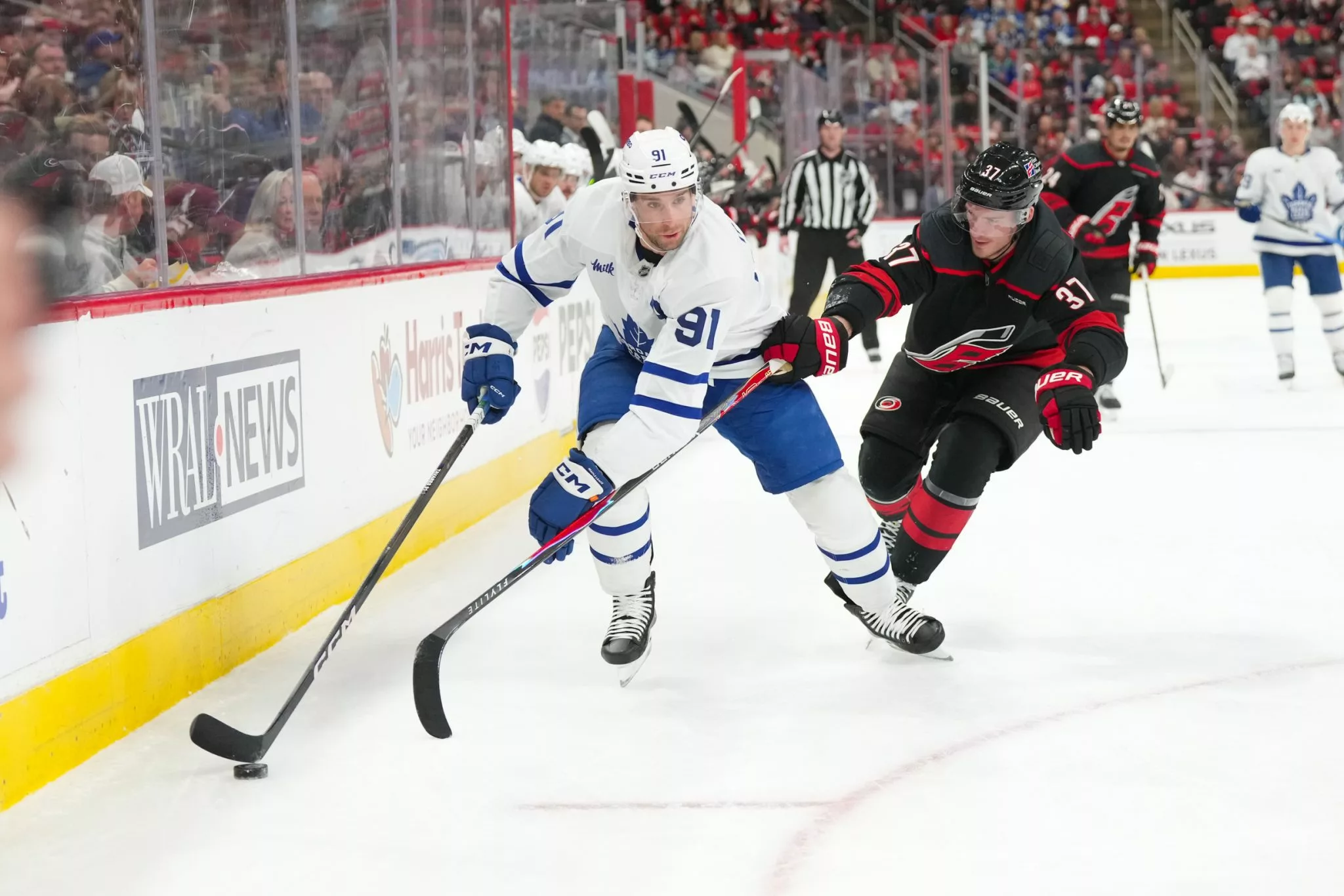 Andrei Svechnikov looks to lead the Hurricanes over the Sharks