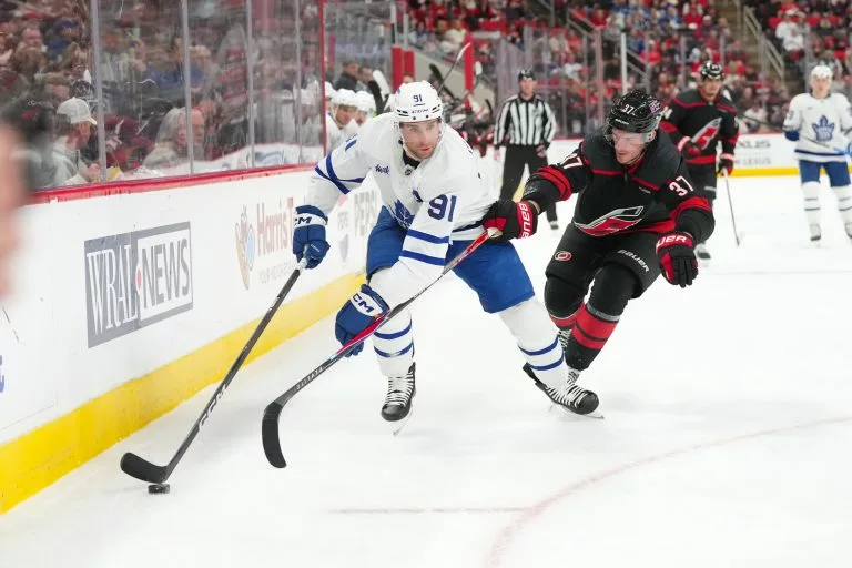 Andrei Svechnikov looks to lead the Hurricanes over the Sharks
