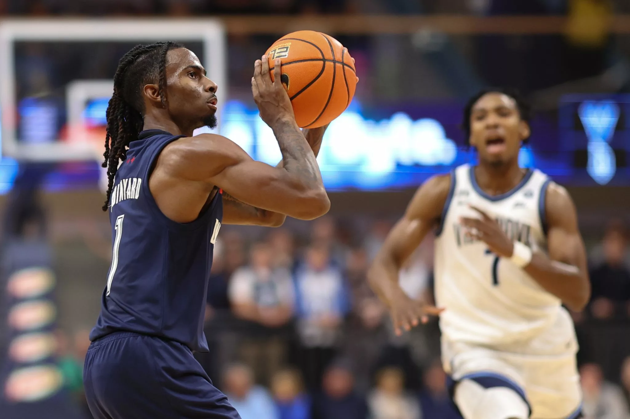 Tarence Guinyard looks to lead the Dukes over the Bonnies